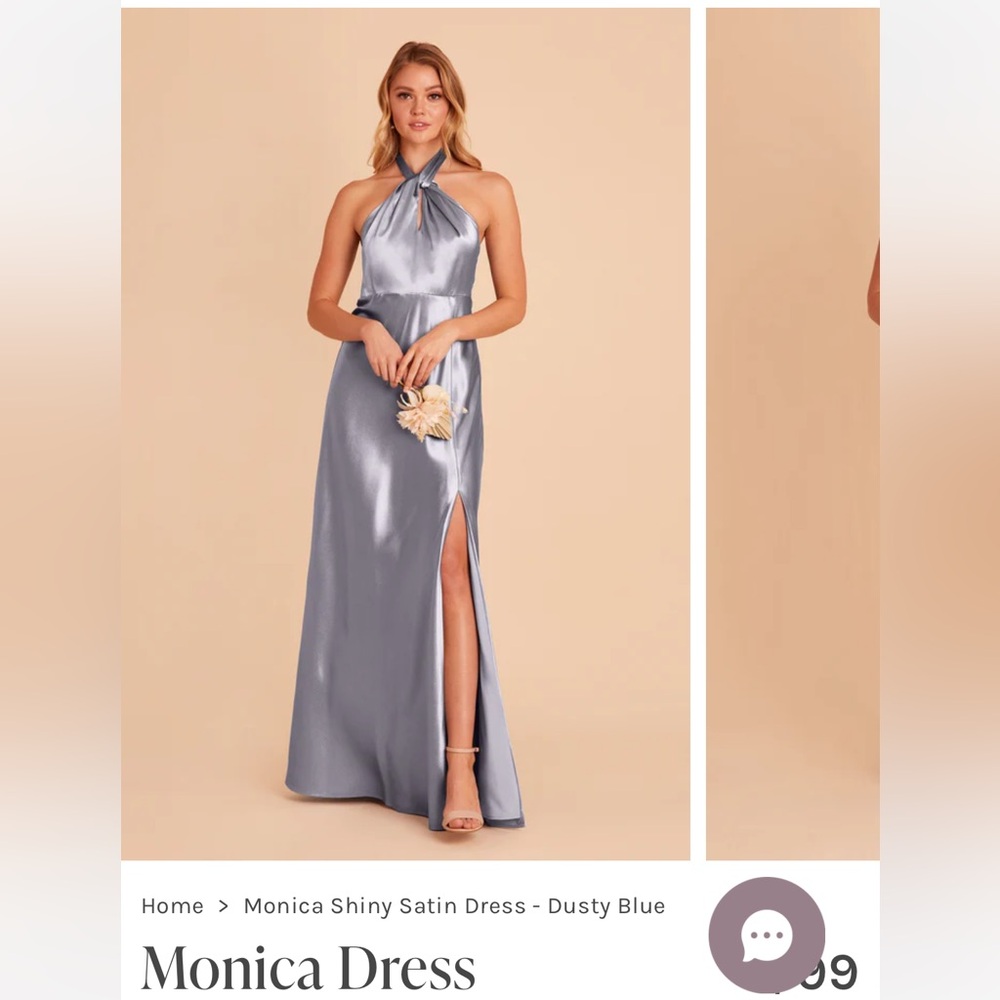 Birdy Grey Dusty Blue Monica Shiny Satin Maxi Dress
